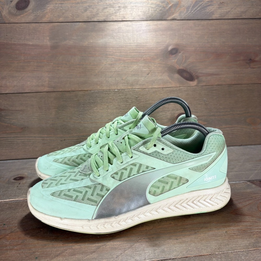 Puma Ignite Womens size 8 shoes Green Mesh Lace Up Running sneakers